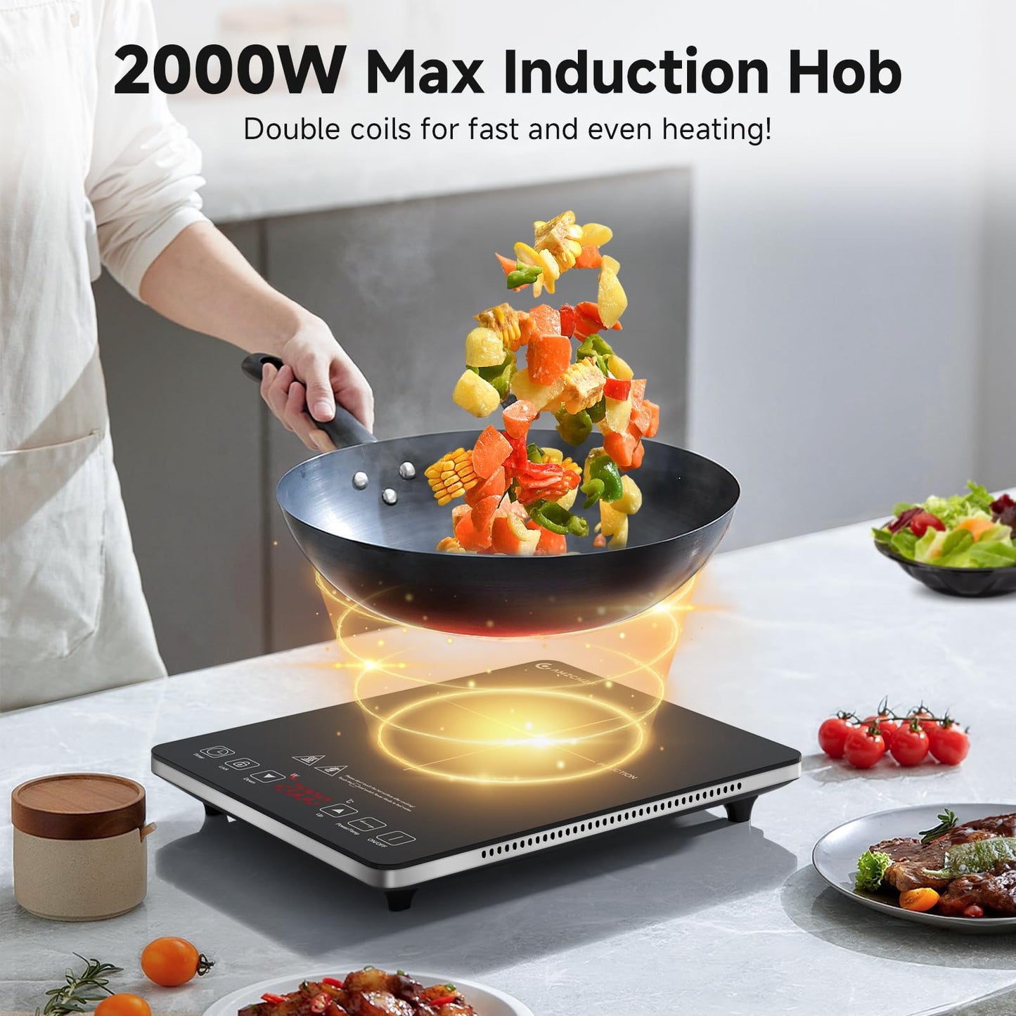 AMZCHEF Induktionskochfeld 2000W